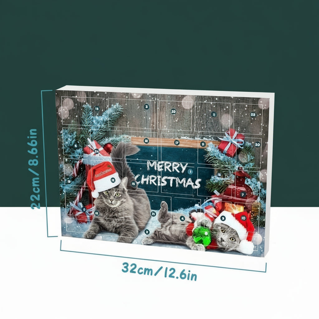 2025 Christmas Advent Calendar 24 Grids Xmas Countdown Calendar Cat Toy Holiday Blind Box Creative Christmas Gifts for Pets
